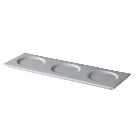 Amuse- & transportbord met 3 spiegels 34 x 11,5 cm (12 stuks)