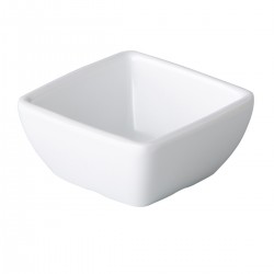 Gebogen vierkante bakje 6,3cm wit Melamine (24 stuks)