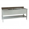 Spoeltafel 200Cm 2 Spoelbakken