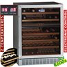 Wijnkast vitrine, geventileerd, 160 Lt., 2temperaturen, BLACK