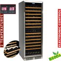 Wijnkast vitrine, geventileerd, 375 Lt., deur in roestvrij staal, 2temperaturen, BLACK