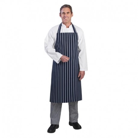 Whites halterschort blauw-wit gestreept