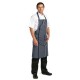 Whites halterschort blauw-wit gestreept met zak