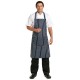Whites halterschort blauw-wit gestreept met zak