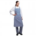 Whites halterschort blauw-wit geblokt
