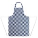 Whites halterschort blauw-wit geblokt