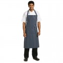 Whites halterschort blauw-wit gestreept extra lang
