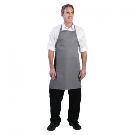 Chef Works halterschort grijs