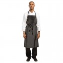 Chef Works Premium geweven schort zwart-wit gestreept