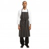 Chef Works Premium geweven schort zwart-wit gestreept