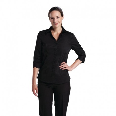Uniform Works dames stretch shirt zwart M