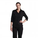 Uniform Works dames stretch shirt zwart XS