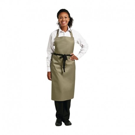 Whites halterschort polyester-katoen olijfgroen