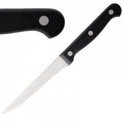 Olympia gekartelde steakmessen met zwart heft 11,5cm