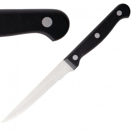 Olympia gekartelde steakmessen met zwart heft 11,5cm
