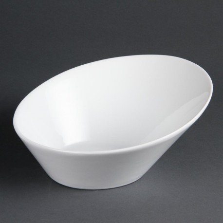 Olympia Whiteware ovale hellende kommen 22,2 x 24,6cm