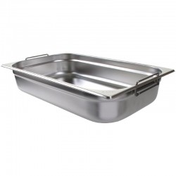 Vogue RVS GN1/1 bak met handvatten 100mm