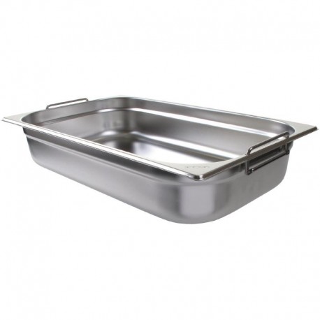 Vogue RVS GN1/1 bak met handvatten 100mm