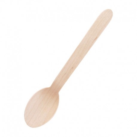 Plastico houten bestek dessertlepel 17cm
