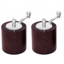 Olympia peper- en zoutmolen set donker hout 8,5cm