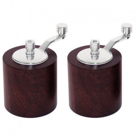 Olympia peper- en zoutmolen set donker hout 8,5cm