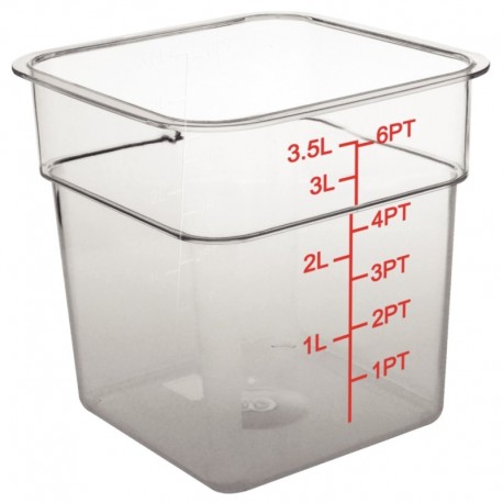 Vogue polycarbonaat voedseldoos vierkant 3,5ltr