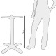 Bolero vierkant RVS tafelonderstel