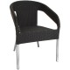 Bolero polyrotan indoor/outdoor stoelen houtskool (4 stuks)