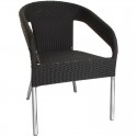 Bolero polyrotan indoor/outdoor stoelen houtskool (4 stuks)