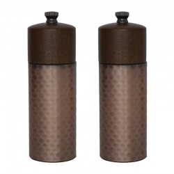Olympia koperen en houten zout- en pepermolenset 15cm