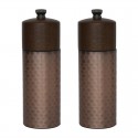 Olympia koperen en houten zout- en pepermolenset 15cm