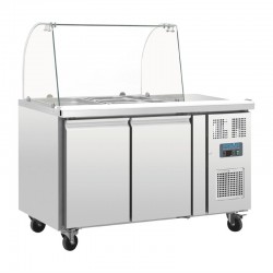 Polar GN gekoelde saladette met glazen opzetvitrine 2-deurs