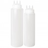 Vogue portioneer knijpfles transparant met 3 spuitmonden 68cl