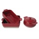 Olympia braadslede van keramiek rood en taupe GN 1/2