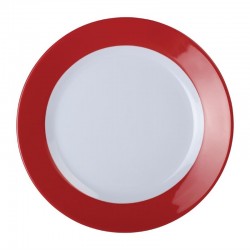 Kristallon Gala melamine bord met rode rand 23cm