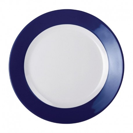 Kristallon Gala melamine bord met blauwe rand 19,5cm