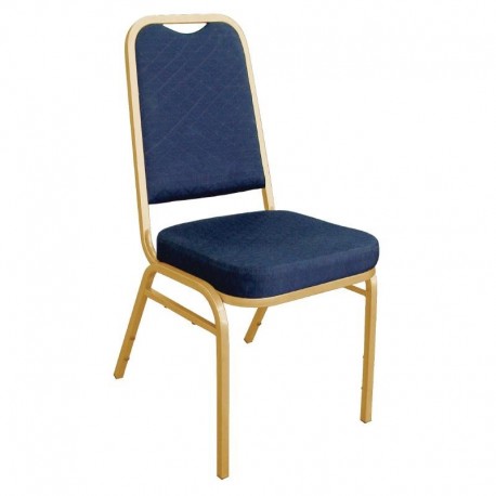 Bolero banketstoel met vierkante rugleuning blauw (4 stuks)
