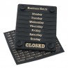 Deurbord Open Closed met openingstijden