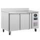 Polar 2-deurs werkbank met vriezer en achteropstand 282ltr