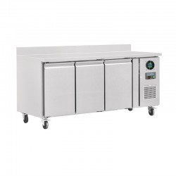 Polar 3-deurs werkbank met vriezer en achteropstand 417ltr