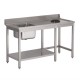 Gastro M RVS spoeltafel met afvalgat 1 spoelbak links 140x70cm