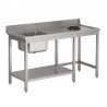 Gastro M RVS spoeltafel met afvalgat 1 spoelbak links 140x70cm