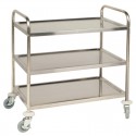 Vogue RVS serveerwagen met 3 bladen - medium