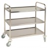 Vogue RVS serveerwagen met 3 bladen - medium