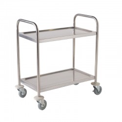 Vogue RVS serveerwagen met 2 bladen Large