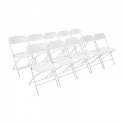 Bolero opklapbare stoel wit (10 stuks)