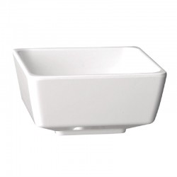 Float vierkante melamine kom wit 9x9cm