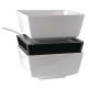 Float vierkante melamine kom wit 19x19cm