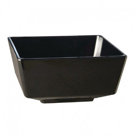Float vierkante melamine kom zwart 19x19cm