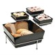 Float vierkante melamine kom zwart 19x19cm